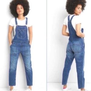 Gap Overalls Womens XXS Slouchy Denim Cropped Baggy Medium Wash Blue Fall 90s